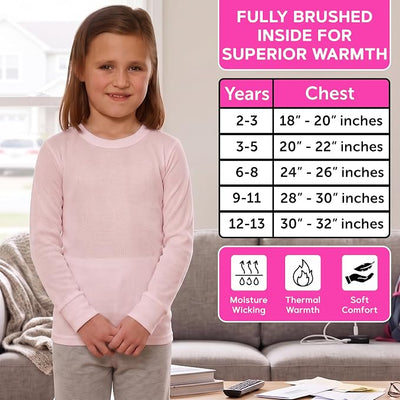 Octave® Girls Thermal Underwear Fancy Knit Long-Sleeved Vest