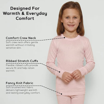Octave® Girls Thermal Underwear Fancy Knit Long-Sleeved Vest