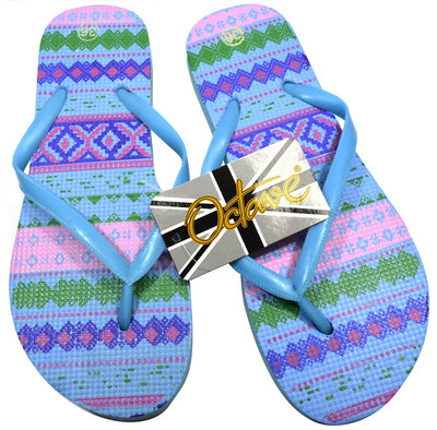 OCTAVE Ladies Summer Beach Wear Flip Flops - Aztec Design