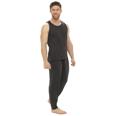 Octave Mens Plain Cotton Vest & Cuffed Pants Summer Pyjama Lounge Set