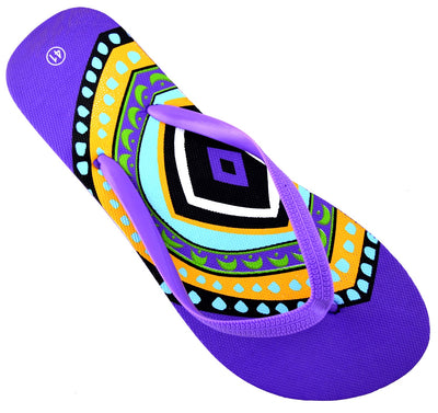 OCTAVE Ladies Summer Beach Wear Flip Flops - Optic Illusion Design