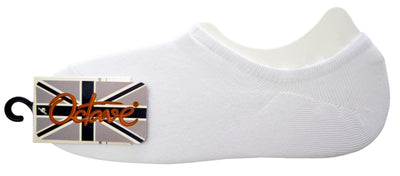 OCTAVE Adults Unisex Plain Invisible Trainer Liner Socks - 2 Pack White