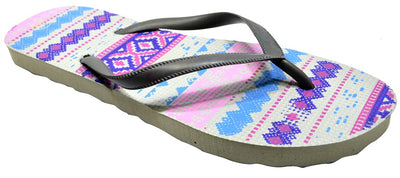 OCTAVE Ladies Summer Beach Wear Flip Flops - Aztec Design