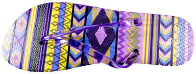 OCTAVE Ladies Summer Beach Wear Flip Flops Wave Design - Purple