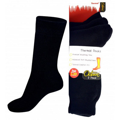 Octave® Kids Thermal Socks 1.2 TOG 3 Pack - Black