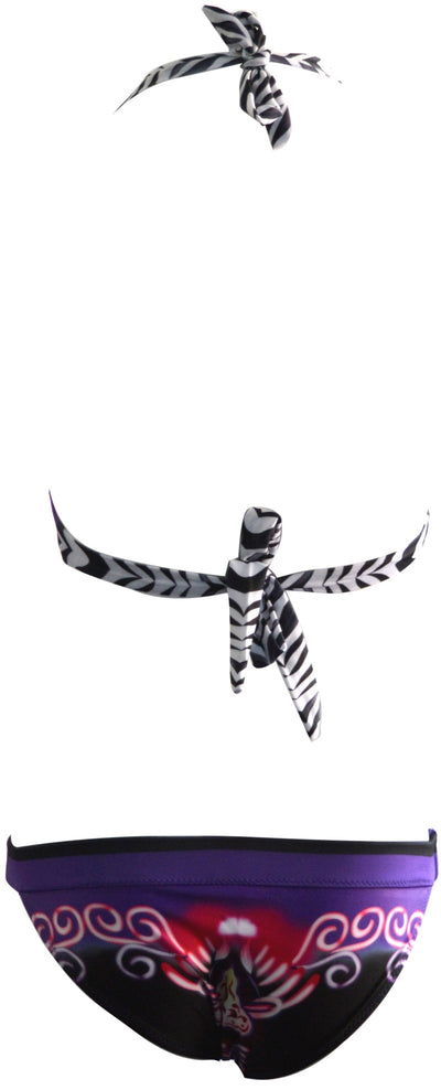 OCTAVE Ladies Sporty Floral Print Halter Neck With Tie Up Straps Bikini Set