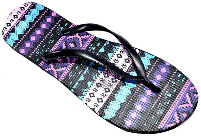 OCTAVE Ladies Summer Beach Wear Flip Flops - Aztec Design