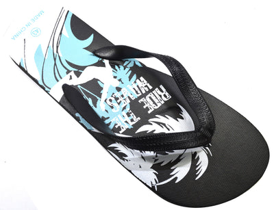 OCTAVE Mens Flip Flops - Surfing Design - Black
