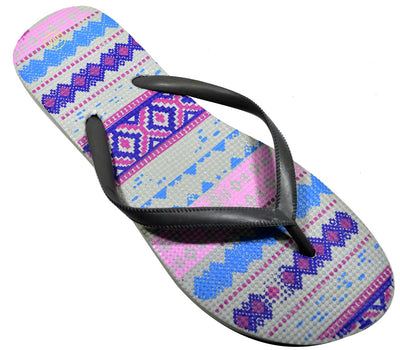 OCTAVE Ladies Summer Beach Wear Flip Flops - Aztec Design