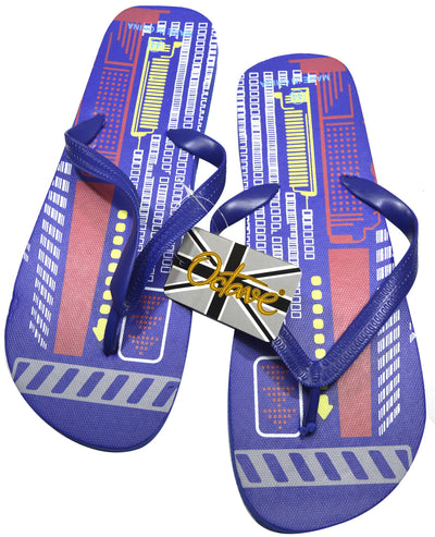 OCTAVE Mens Flip Flops - Techno Design - Blue