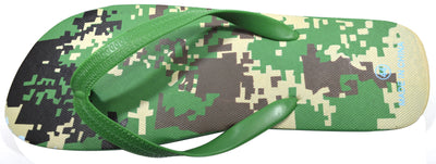 OCTAVE Mens Flip Flops - Camoflague Design - Green