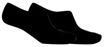 OCTAVE Adults Unisex Plain Invisible Trainer Liner Socks - 2 Pack Black