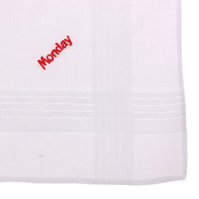 OCTAVE Mens White 100% Cotton Days Of The Week Handkerchiefs Gift Boxed 7 Pack - Perfect Gift Idea