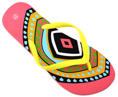 OCTAVE Ladies Summer Beach Wear Flip Flops - Optic Illusion Design