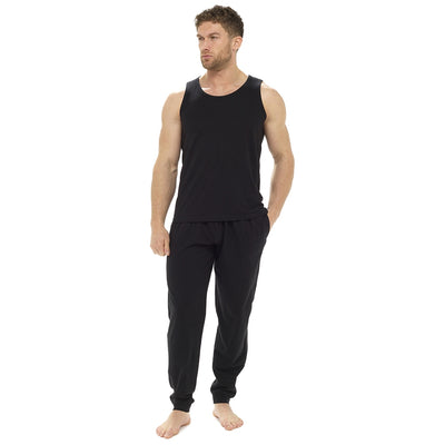 Octave Mens Plain Cotton Vest & Cuffed Pants Summer Pyjama Lounge Set