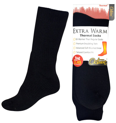 Octave® Mens Extra Warm Thermal Socks 2.45 Tog - Black
