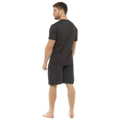 Octave Mens Plain Cotton Henley Neck T-Shirt & Shorts Summer Pyjama Lounge Set (RRP £14.99) - SPECIAL OFFER