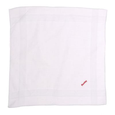 OCTAVE Mens White 100% Cotton Days Of The Week Handkerchiefs Gift Boxed 7 Pack - Perfect Gift Idea