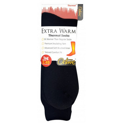 Octave® Mens Extra Warm Thermal Socks 2.45 Tog - Black