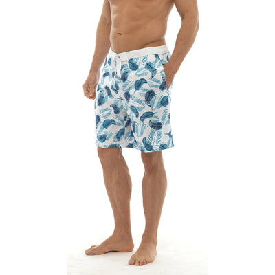 Octave Mens Beach Board Style Printed Swim Shorts - Safari Print - Blue