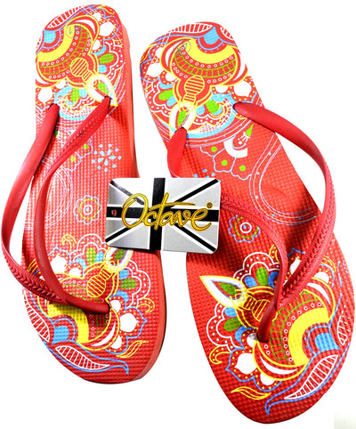 OCTAVE Ladies Summer Beach Wear Flip Flops - Mandala Design