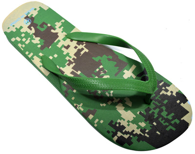 OCTAVE Mens Flip Flops - Camoflague Design - Green
