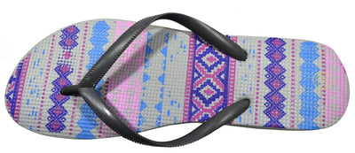 OCTAVE Ladies Summer Beach Wear Flip Flops - Aztec Design