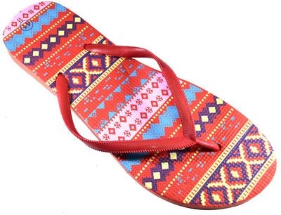 OCTAVE Ladies Summer Beach Wear Flip Flops - Aztec Design