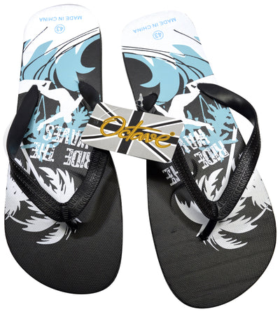 OCTAVE Mens Flip Flops - Surfing Design - Black