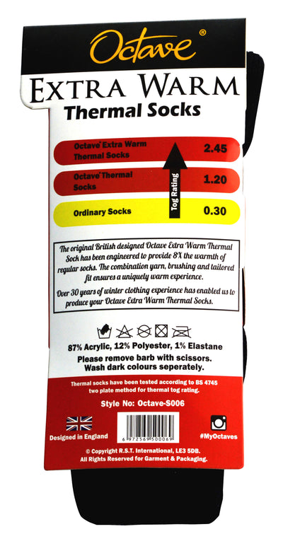 Octave® Womens Extra Warm Thermal Socks 2.45 Tog - Black