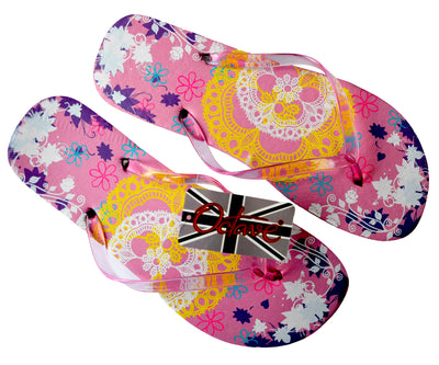 OCTAVE Ladies Summer Beach Wear Flip Flops - Lace Design
