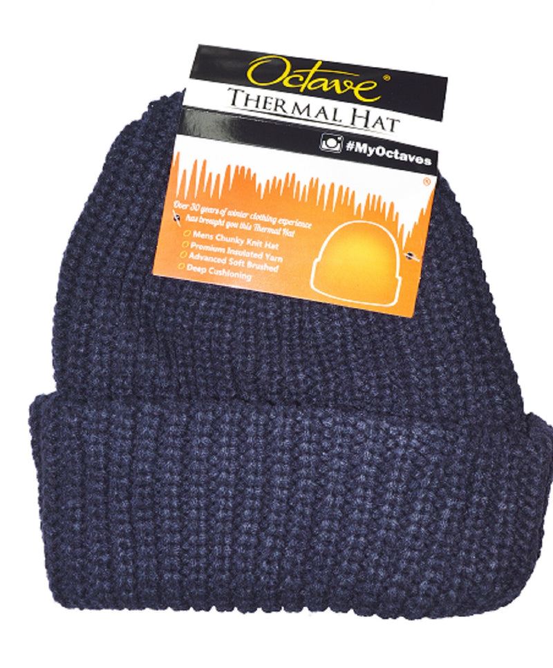 Octave® Mens Chunky Knit Thermal Hat - Navy