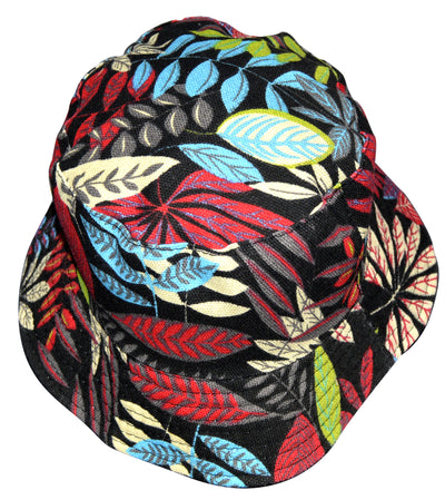 OCTAVE Reversible Bucket Hat - Red Leaf Print/Black
