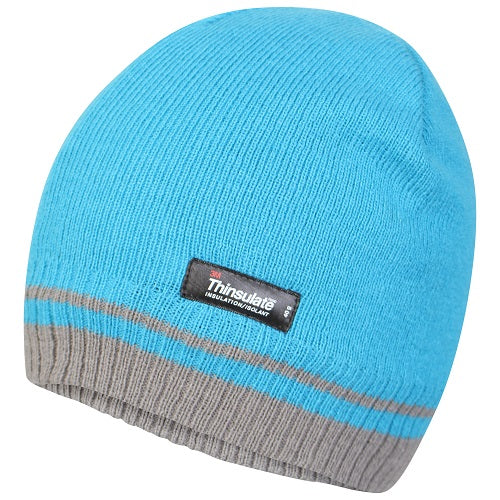 Octave Ladies Striped Acrylic Thinsulate Beanie Hat