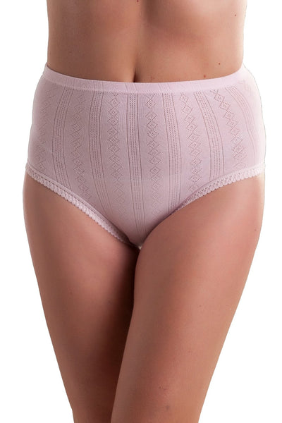 3 PACK : Passionelle® Womens Jacquard Designed Pastel Colour Comfortable Covered Elastic Soft Cotton Briefs