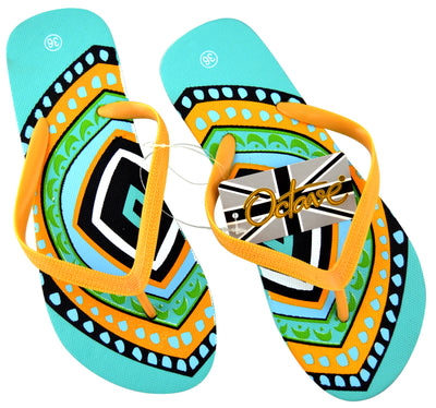 OCTAVE Ladies Summer Beach Wear Flip Flops - Optic Illusion Design