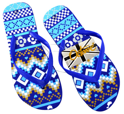 OCTAVE Ladies Summer Beach Wear Flip Flops - Aztec Waves Design