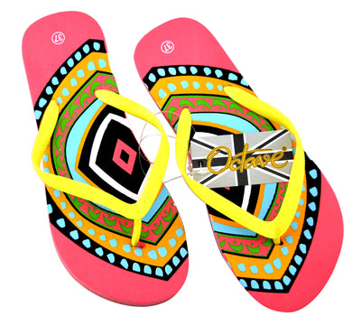 OCTAVE Ladies Summer Beach Wear Flip Flops - Optic Illusion Design