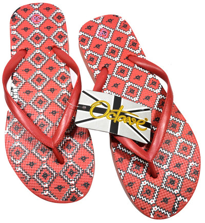 OCTAVE Ladies Summer Beach Wear Flip Flops - Diamonds Design