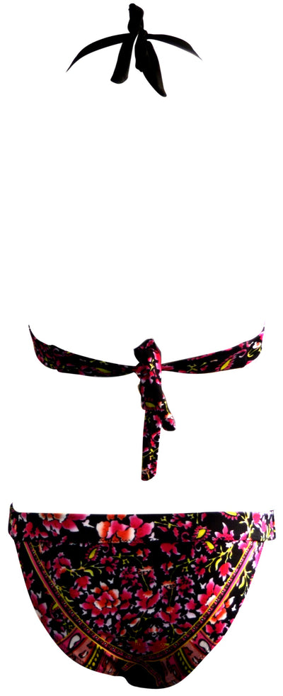 OCTAVE Ladies Floral Print Halter Neck With Tie Up Straps Bikini Set