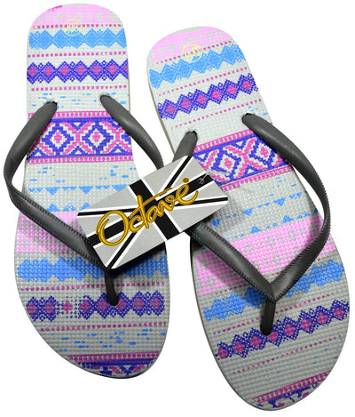 OCTAVE Ladies Summer Beach Wear Flip Flops - Aztec Design