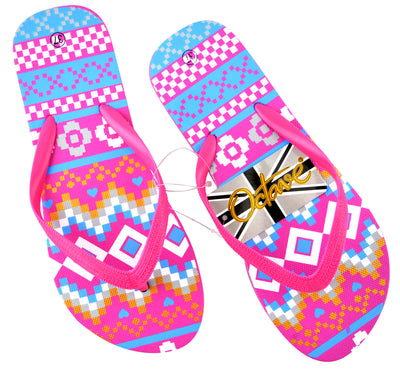 OCTAVE Ladies Summer Beach Wear Flip Flops - Aztec Waves Design