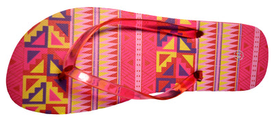 OCTAVE Ladies Summer Beach Wear Flip Flops Wave Design - Orange