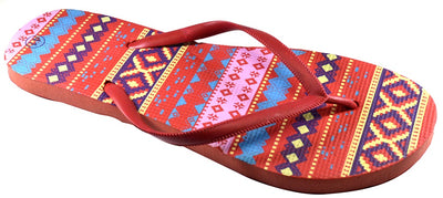 OCTAVE Ladies Summer Beach Wear Flip Flops - Aztec Design