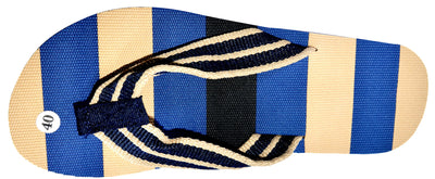 OCTAVE Mens Flip Flops - Striped Comfort Strap Design - Navy