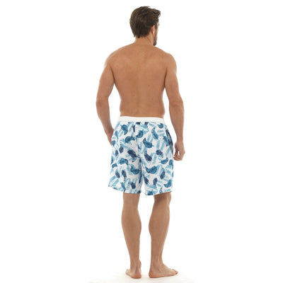 Octave Mens Beach Board Style Printed Swim Shorts - Safari Print - Blue