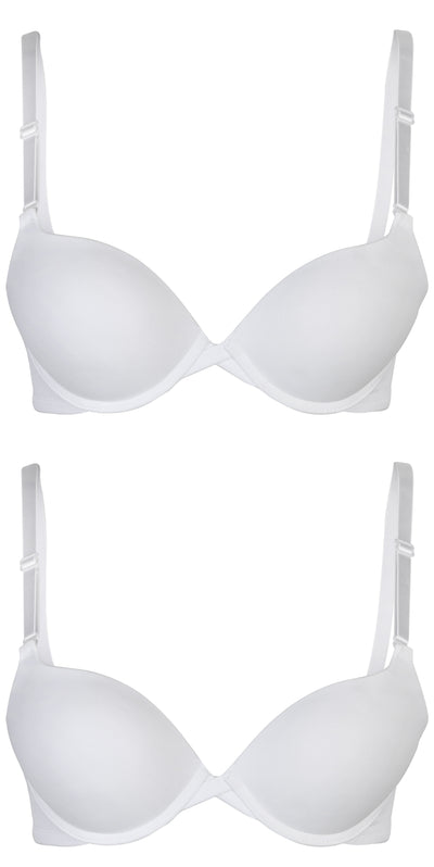 Passionelle® Womens Seamless 2 Cup Sizes Bigger Padded Push up Bras - Pack of 2