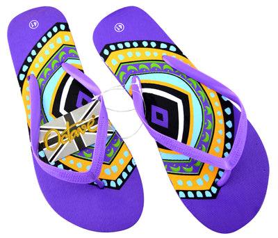 OCTAVE Ladies Summer Beach Wear Flip Flops - Optic Illusion Design