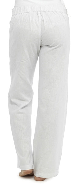 OCTAVE Ladies Linen Trousers - White (Back)