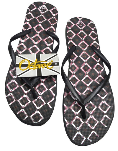 OCTAVE Ladies Summer Beach Wear Flip Flops - Diamonds Design